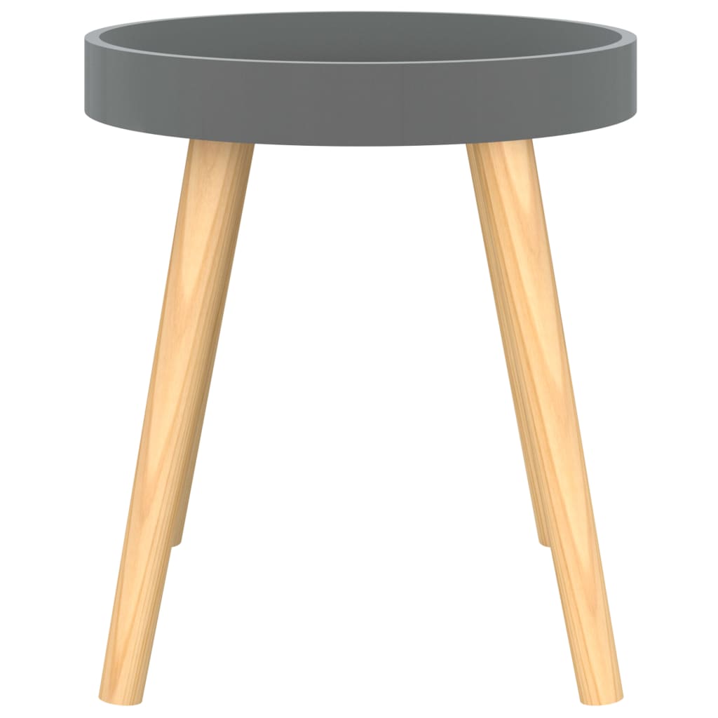 Side Table Grey 38x38x40 cm Engineered Wood&Solid Wood Pine