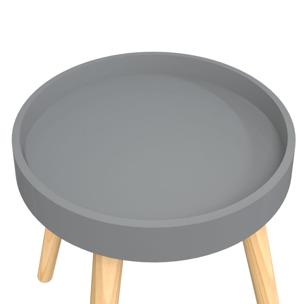 Side Table Grey 38x38x40 cm Engineered Wood&Solid Wood Pine