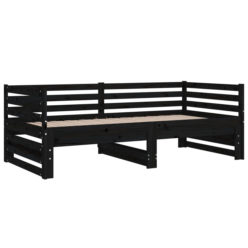 Pull-out Day Bed without Mattress Black 2x(90x190)cm