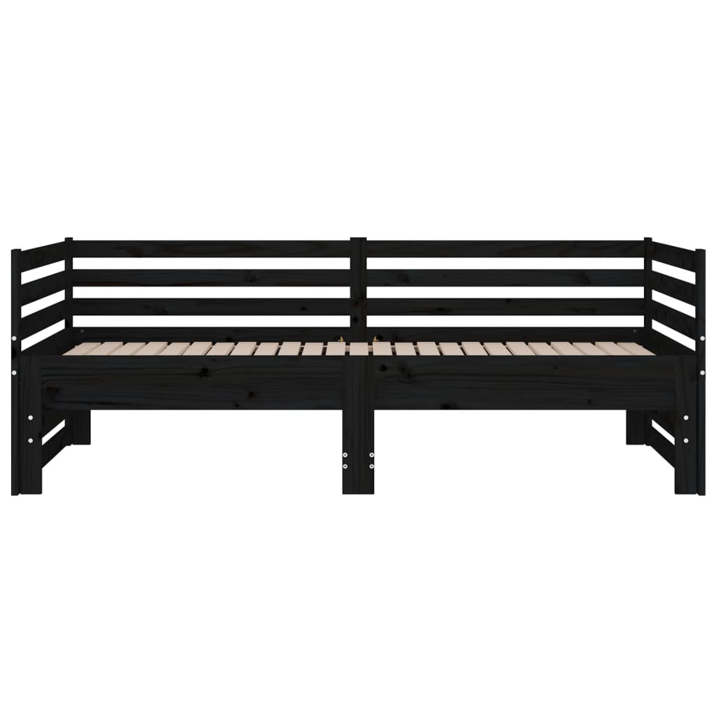 Pull-out Day Bed without Mattress Black 2x(90x190)cm