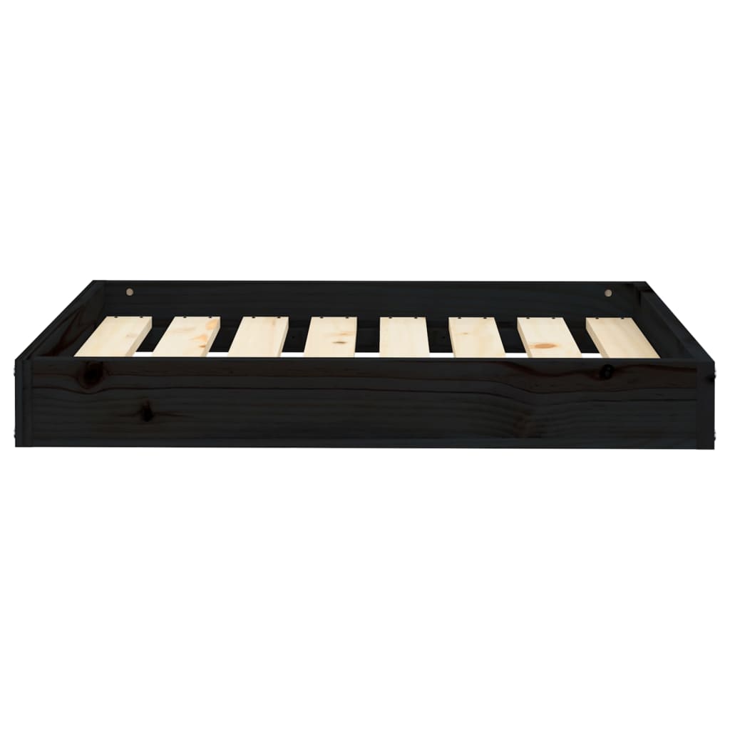 Dog Bed Black 71.5x54x9 cm Solid Wood Pine