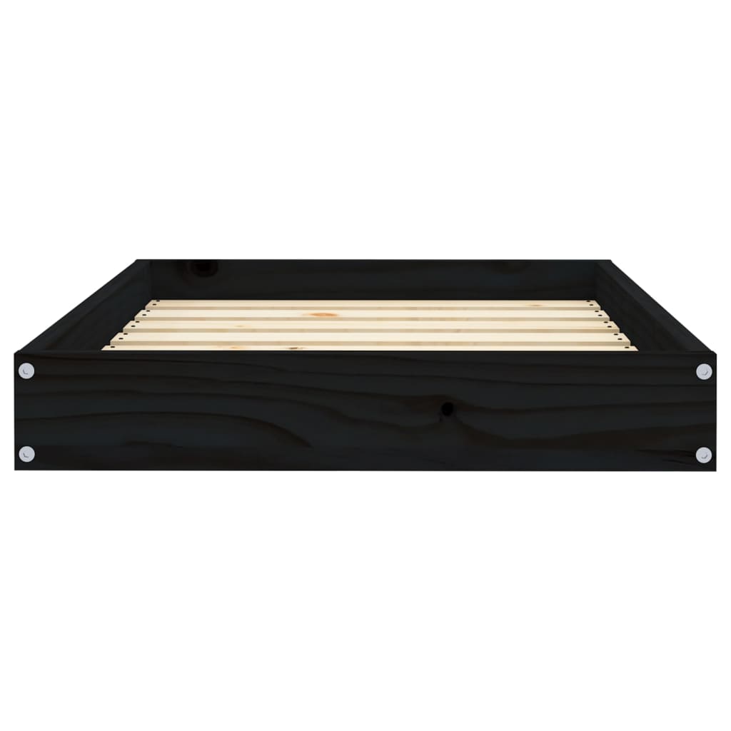 Dog Bed Black 71.5x54x9 cm Solid Wood Pine