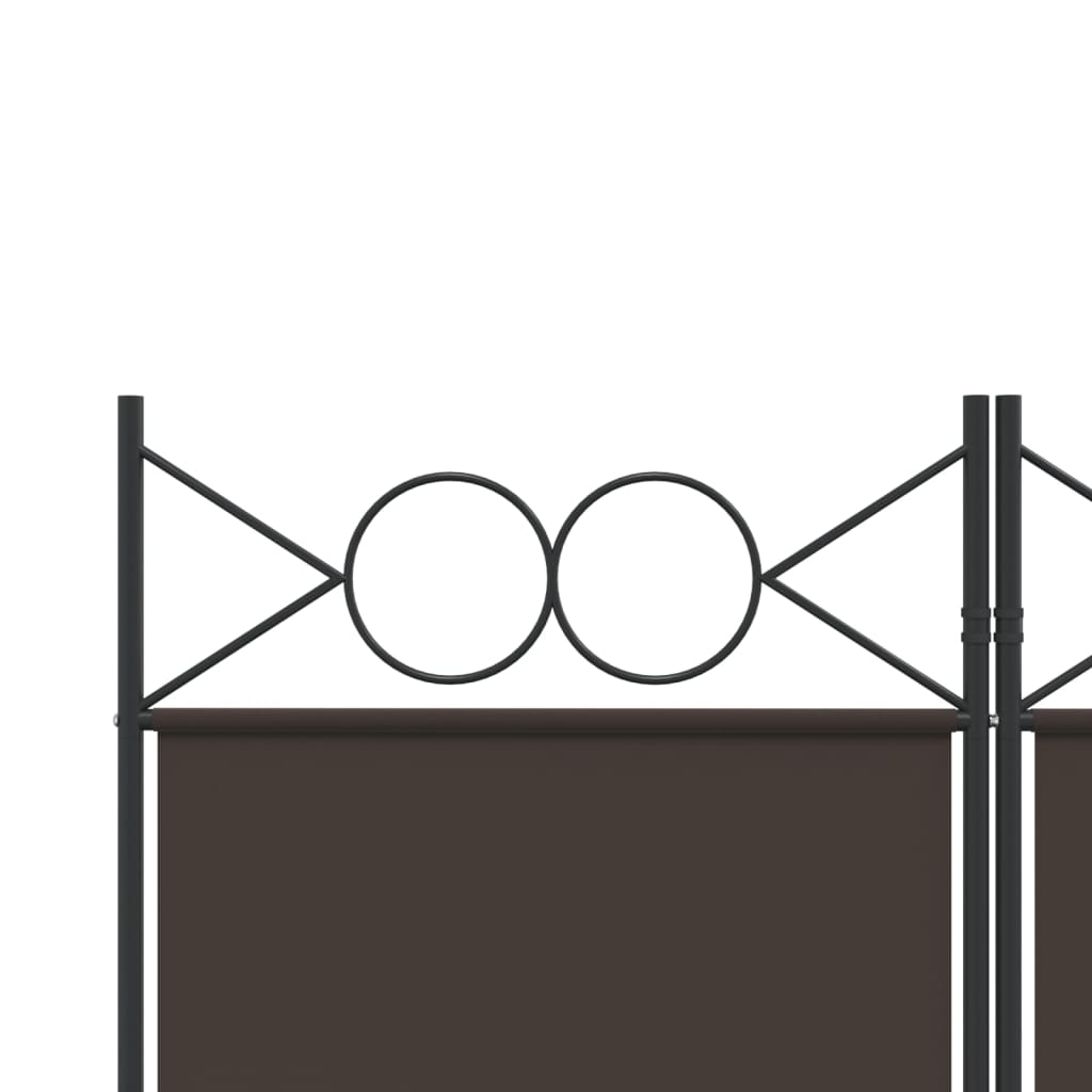 3-Panel Room Divider Brown 120x200 cm Fabric