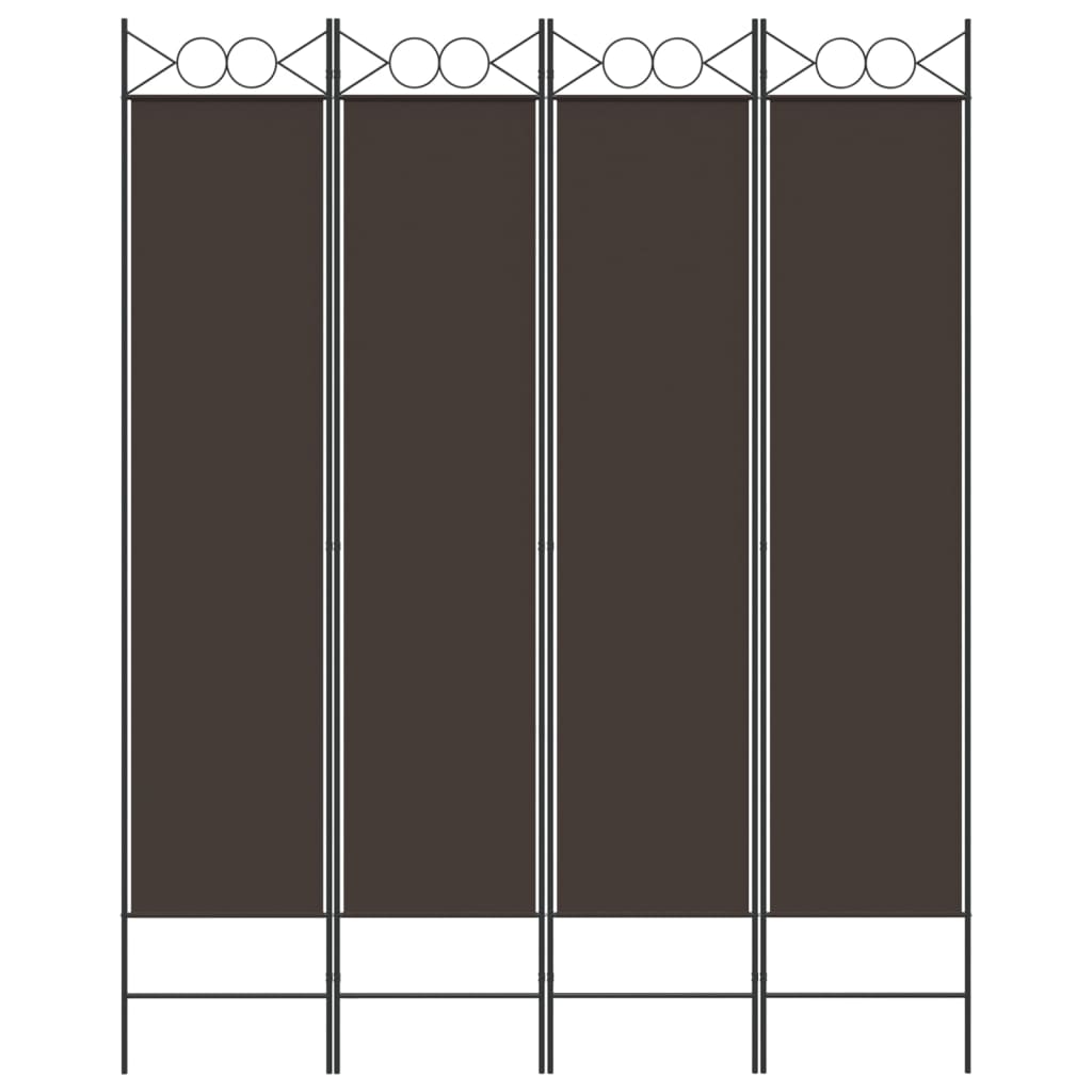 4-Panel Room Divider Brown 160x200 cm Fabric