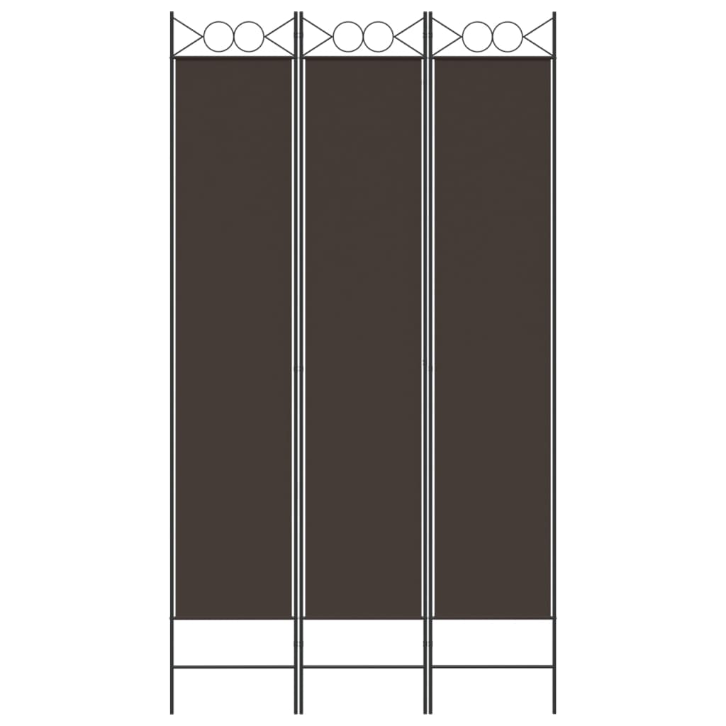 3-Panel Room Divider Brown 120x220 cm Fabric