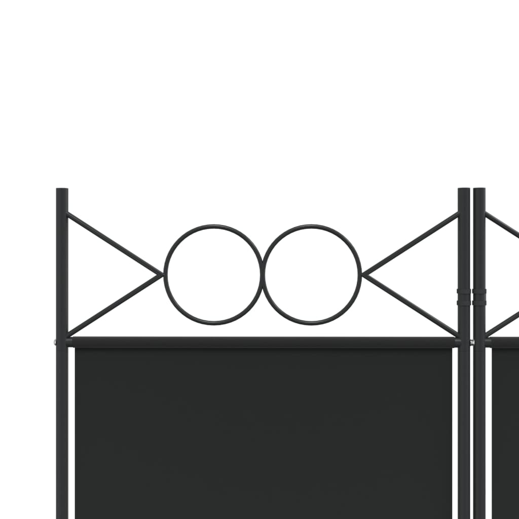3-Panel Room Divider Black 120x220 cm Fabric