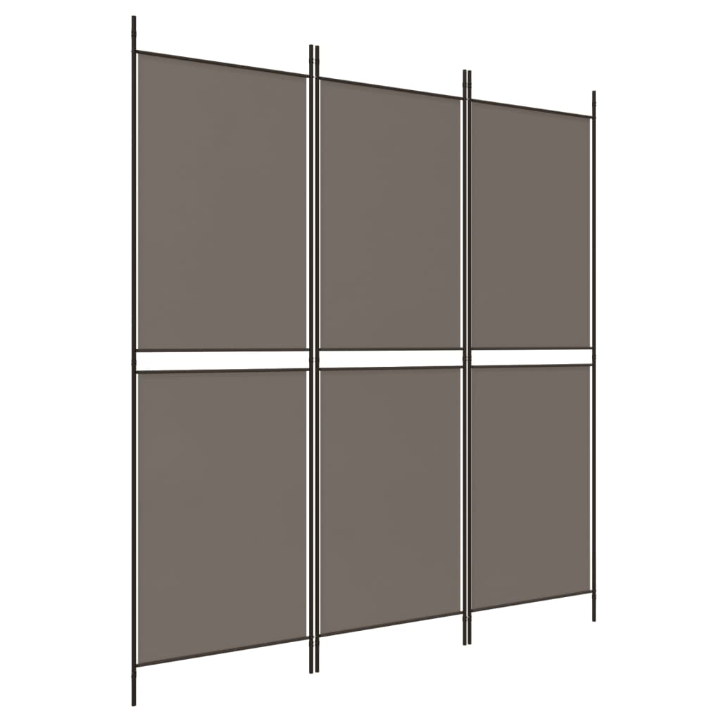 3-Panel Room Divider Anthracite 150x180 cm Fabric