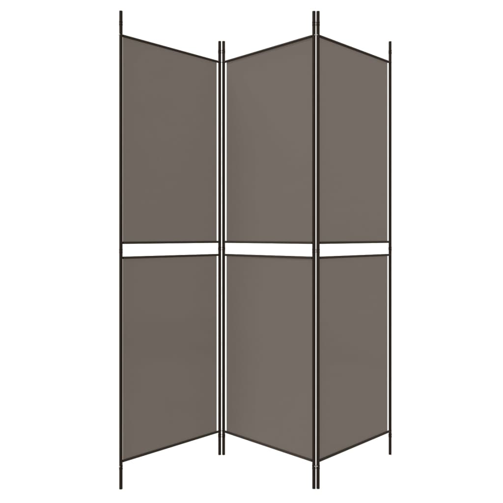 3-Panel Room Divider Anthracite 150x180 cm Fabric