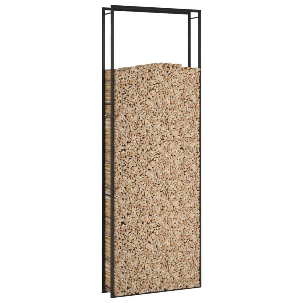 Firewood Rack Matt Black 110x28x312 cm Steel