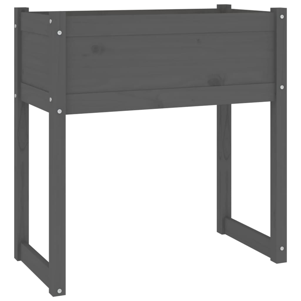 Planter Grey 78x40x81 cm Solid Wood Pine