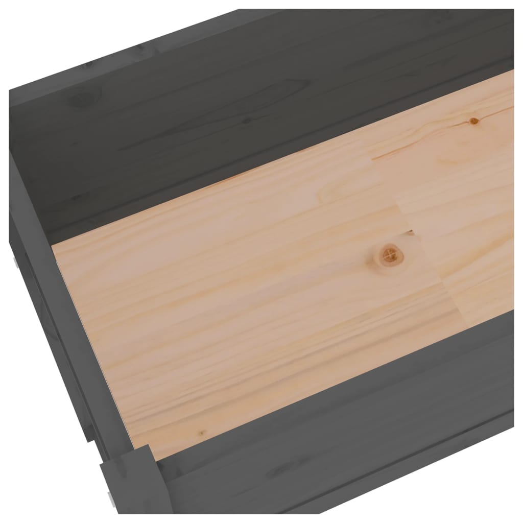 Planter Grey 78x40x81 cm Solid Wood Pine