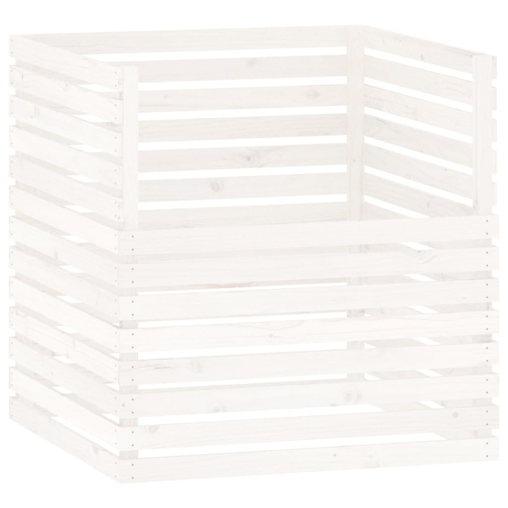 Composter White 100x100x102 cm Solid Wood Pine