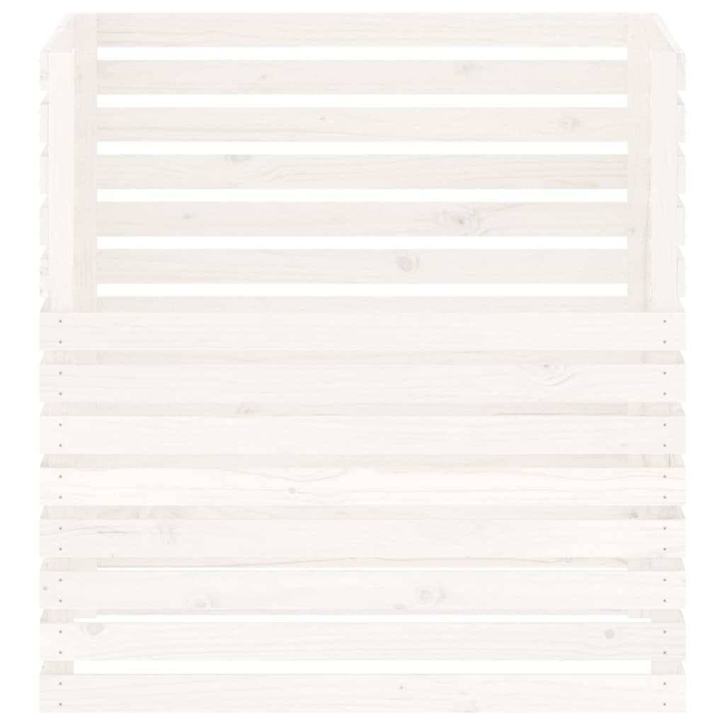 Composter White 100x100x102 cm Solid Wood Pine