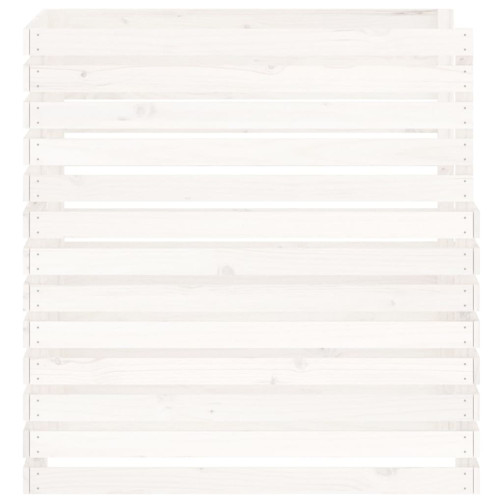 Composter White 100x100x102 cm Solid Wood Pine