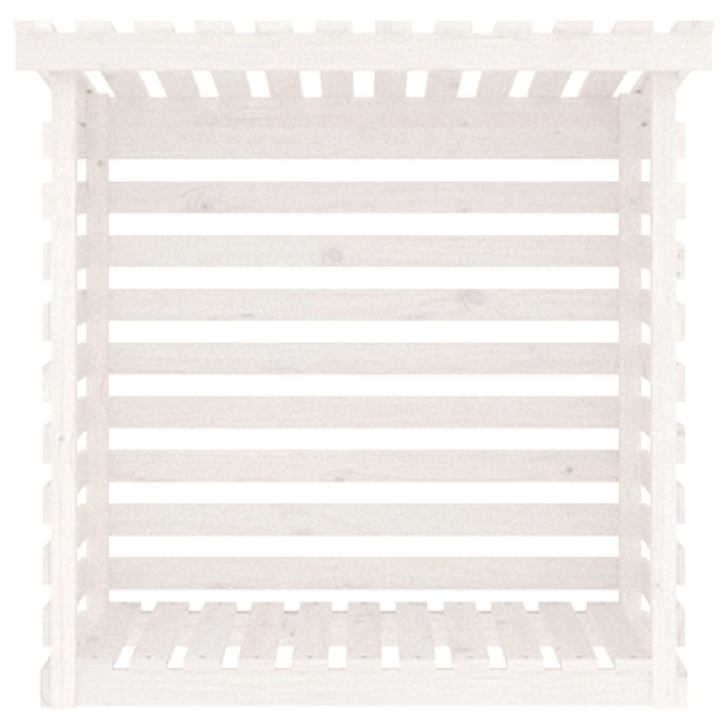 Firewood Rack White 108x73x108 cm Solid Wood Pine