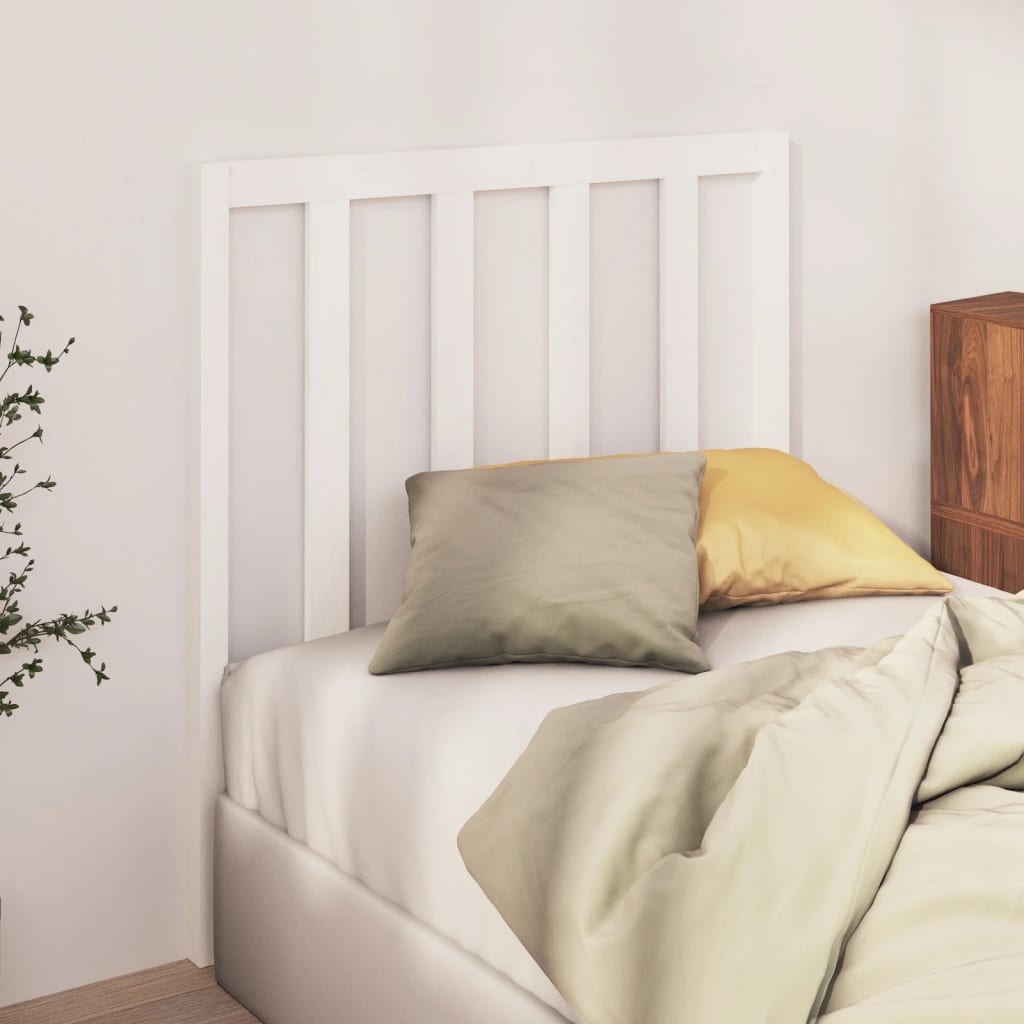 Bed Headboard White 95x4x100 cm Solid Wood Pine