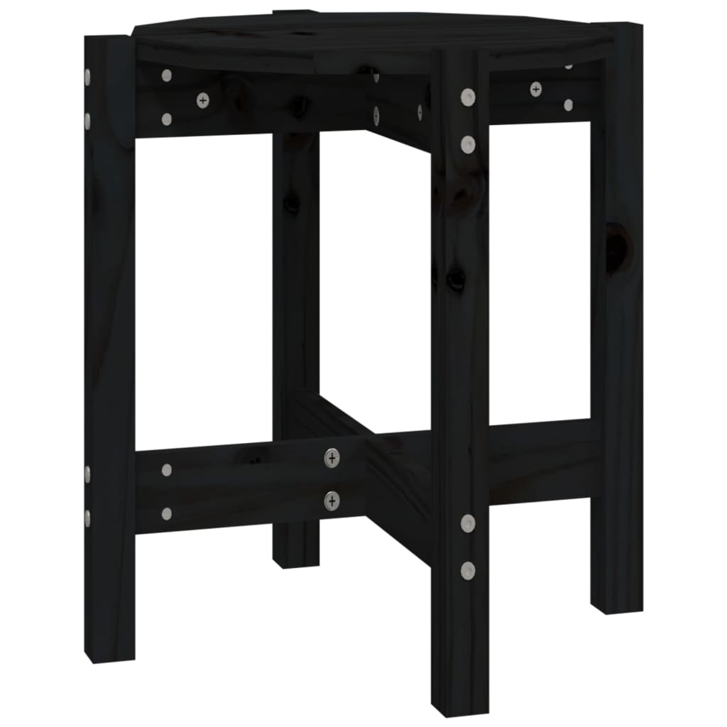 Coffee Table Black Ø 42.5x45 cm Solid Wood Pine