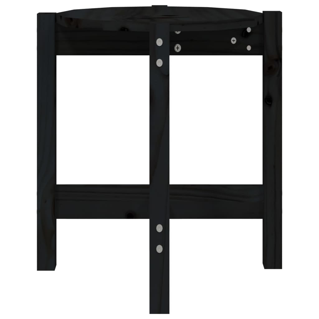 Coffee Table Black Ø 42.5x45 cm Solid Wood Pine