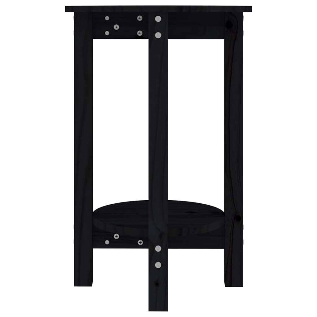 Coffee Table Black Ø 40x60 cm Solid Wood Pine