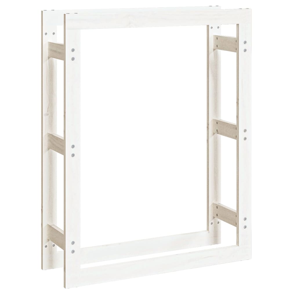 Firewood Rack White 80x25x100 cm Solid Wood Pine