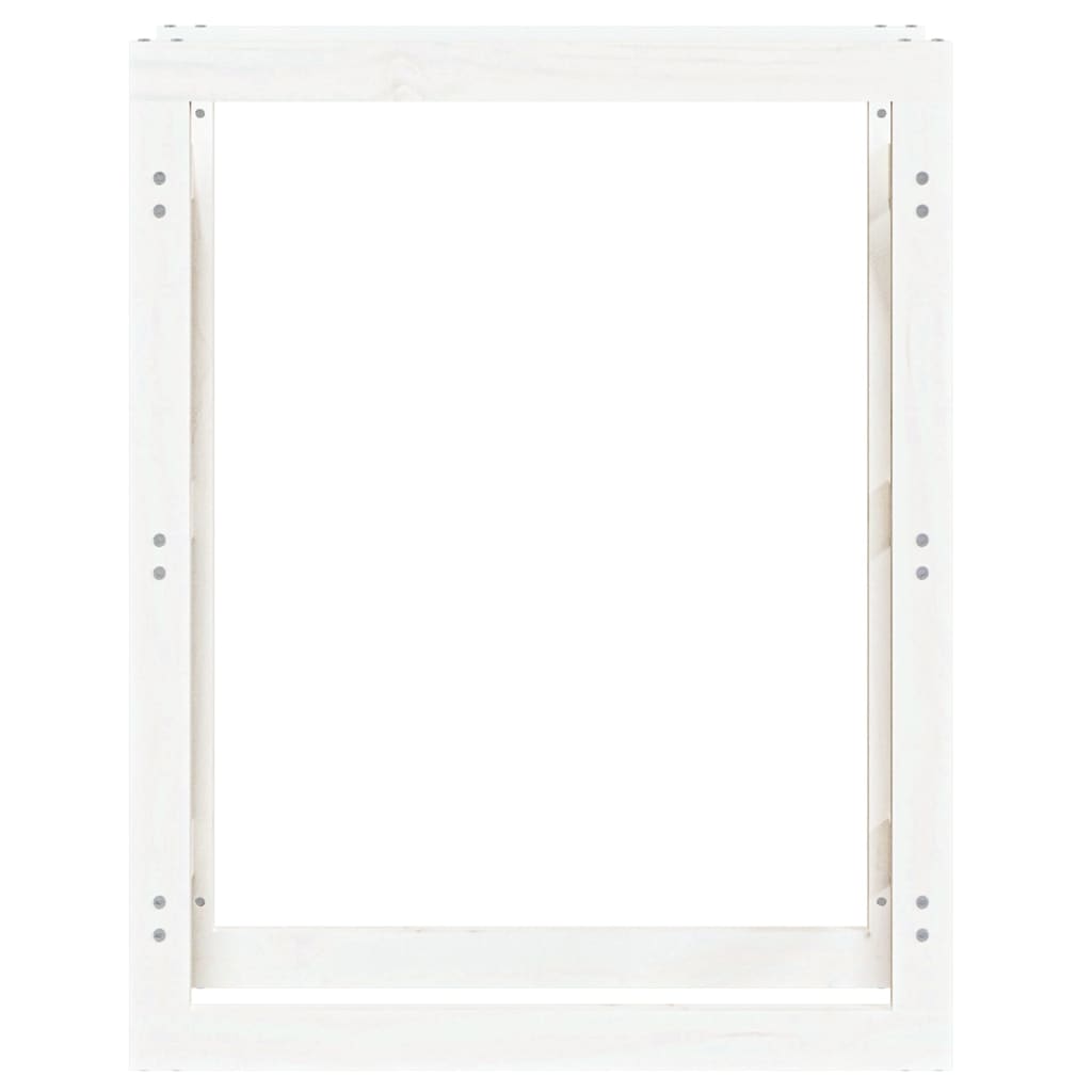 Firewood Rack White 80x25x100 cm Solid Wood Pine