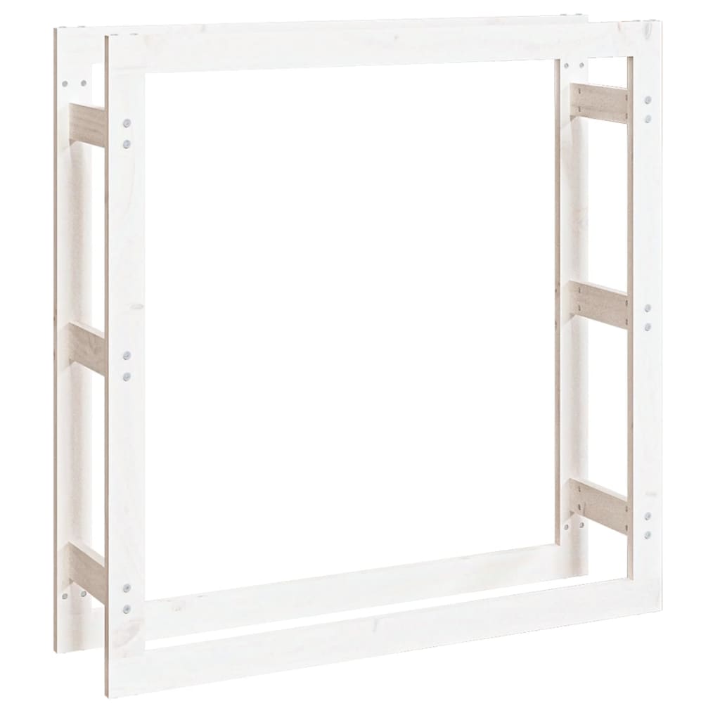 Firewood Rack White 100x25x100 cm Solid Wood Pine