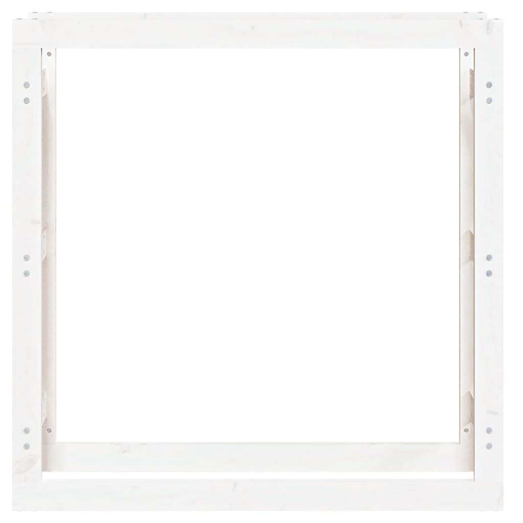 Firewood Rack White 100x25x100 cm Solid Wood Pine