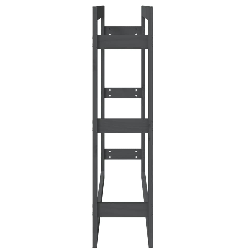 Firewood Rack Grey 100x25x100 cm Solid Wood Pine
