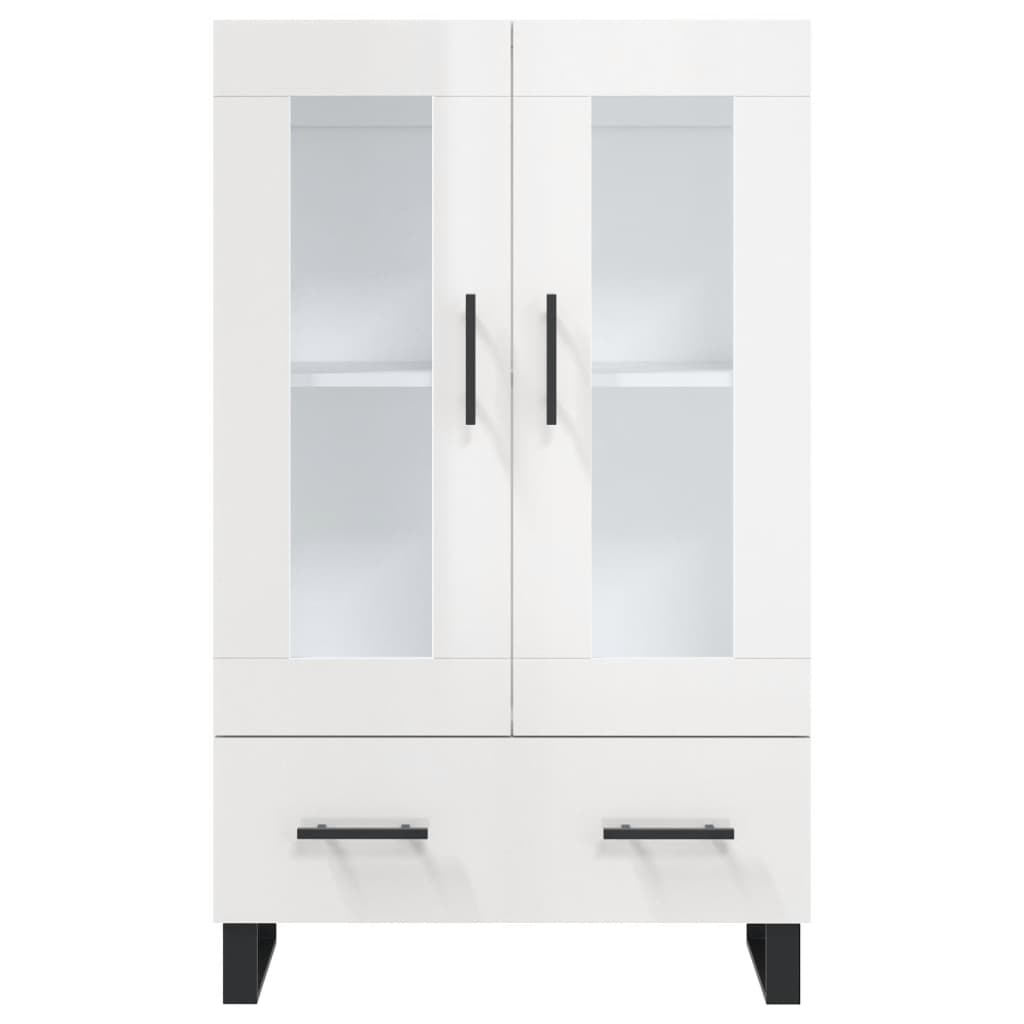 Highboard High Gloss White 69.5x31x115 cm Engineered Wood