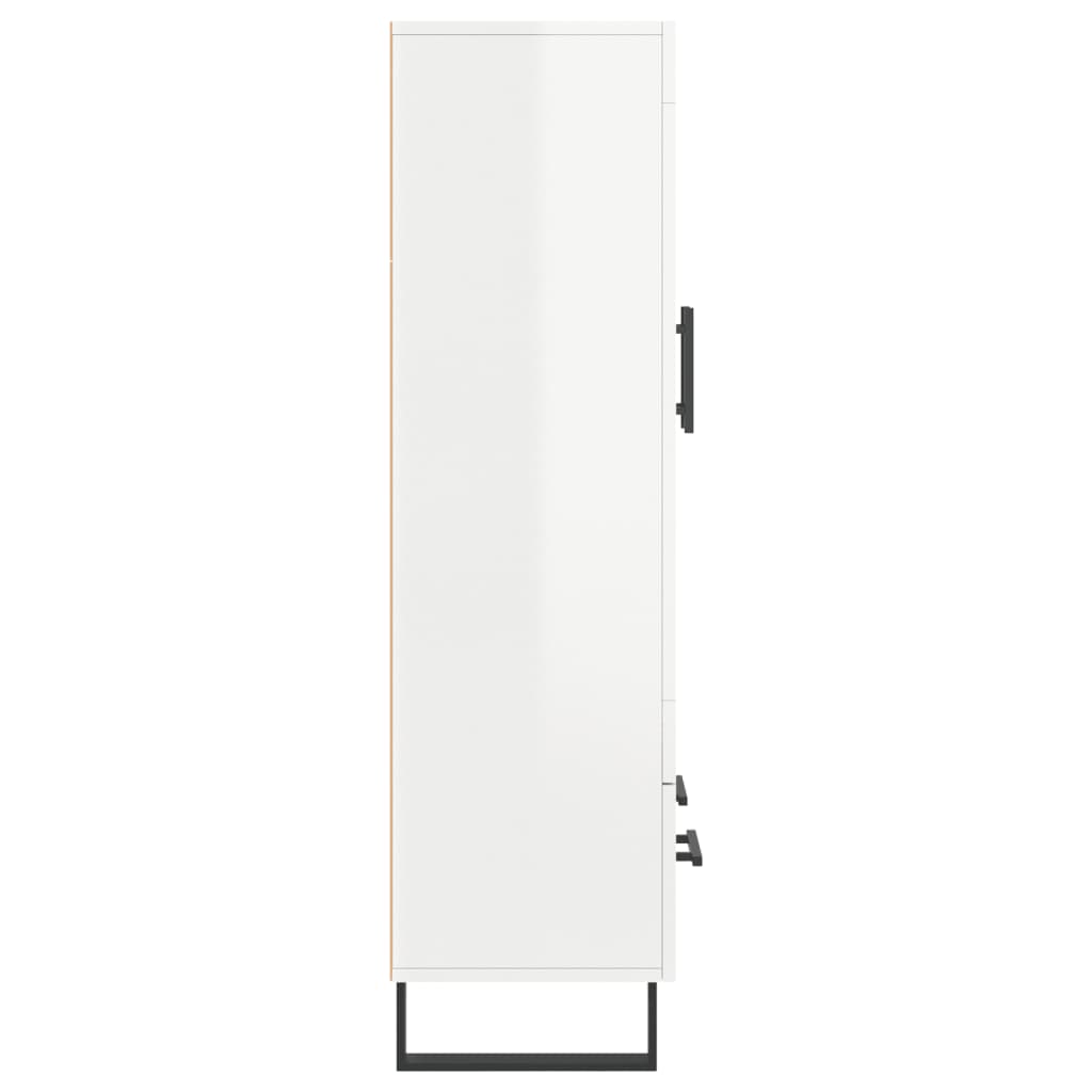 Highboard High Gloss White 69.5x31x115 cm Engineered Wood