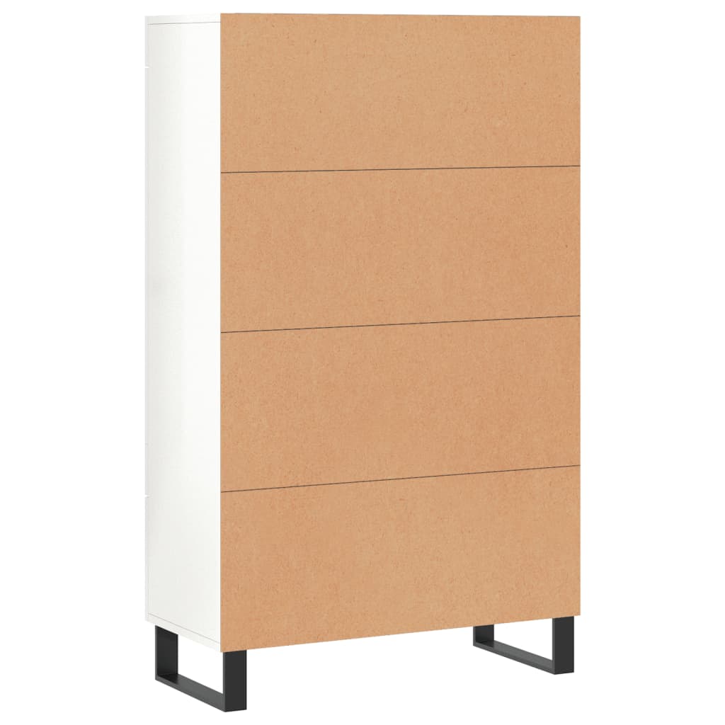 Highboard High Gloss White 69.5x31x115 cm Engineered Wood