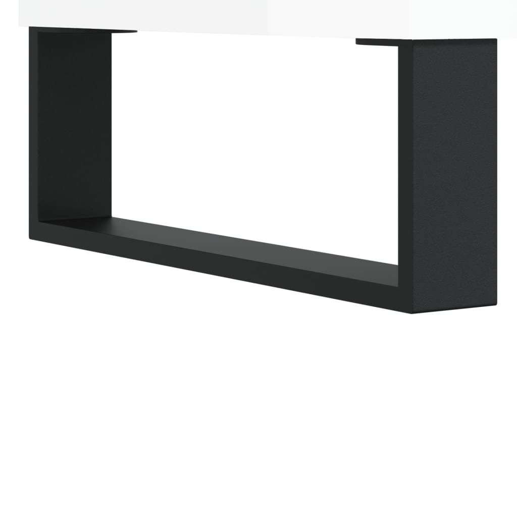Highboard High Gloss White 69.5x31x115 cm Engineered Wood
