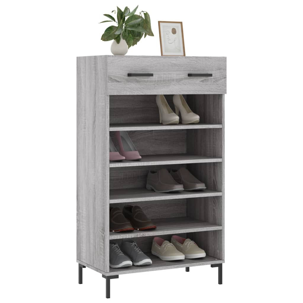 Shoe Cabinet Grey Sonoma 60x35x105 cm Engineered Wood