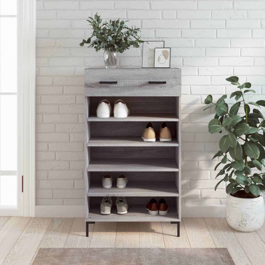 Shoe Cabinet Grey Sonoma 60x35x105 cm Engineered Wood