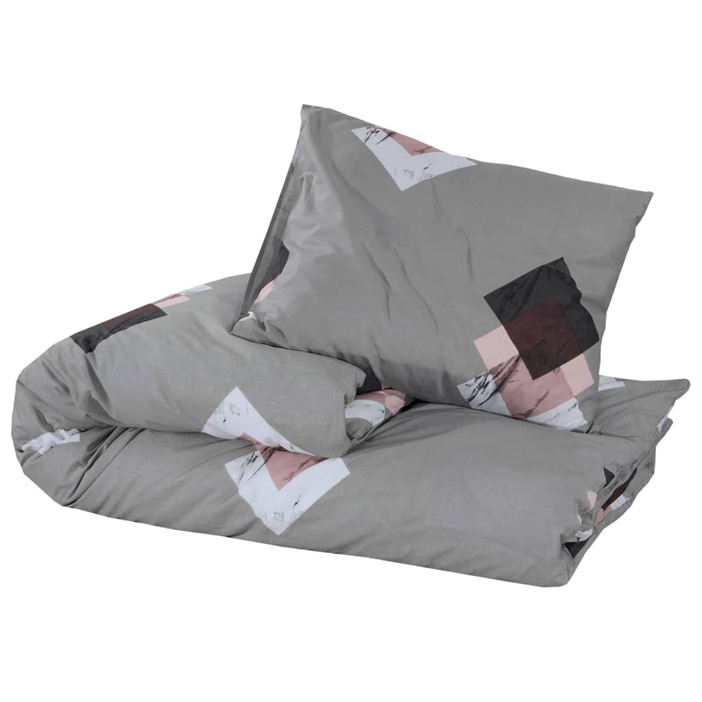 Duvet Cover Set Grey 260x240 cm Cotton