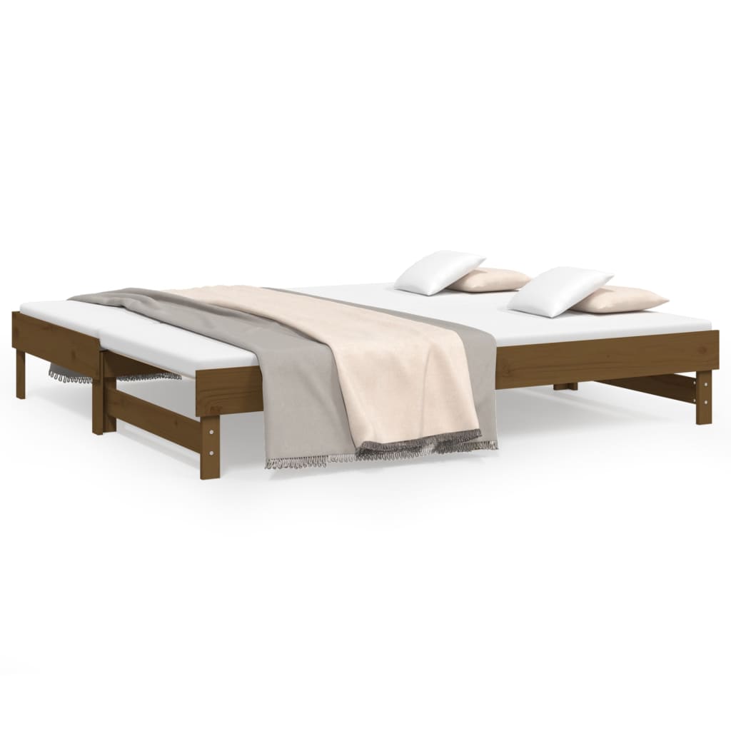 Pull-out Day Bed without Mattress Honey Brown 2x(100x200) cm