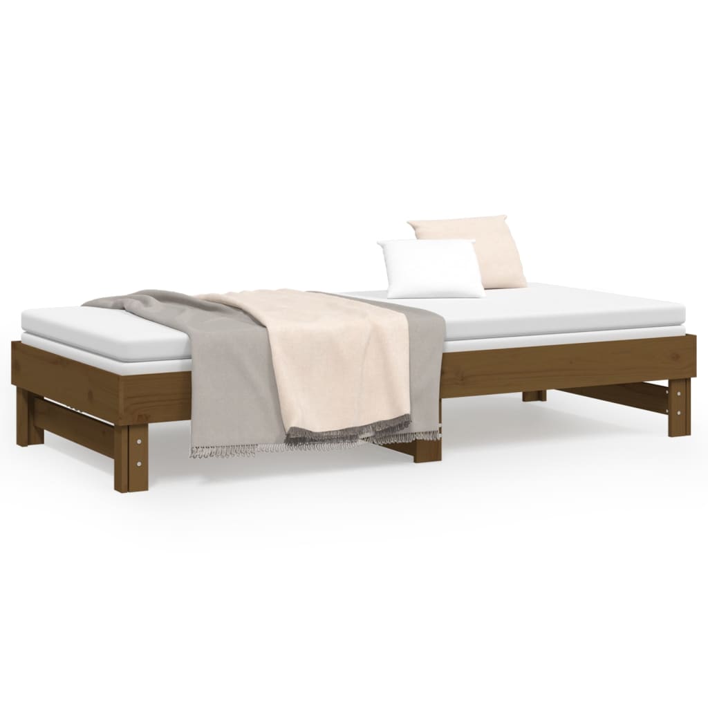 Pull-out Day Bed without Mattress Honey Brown 2x(100x200) cm