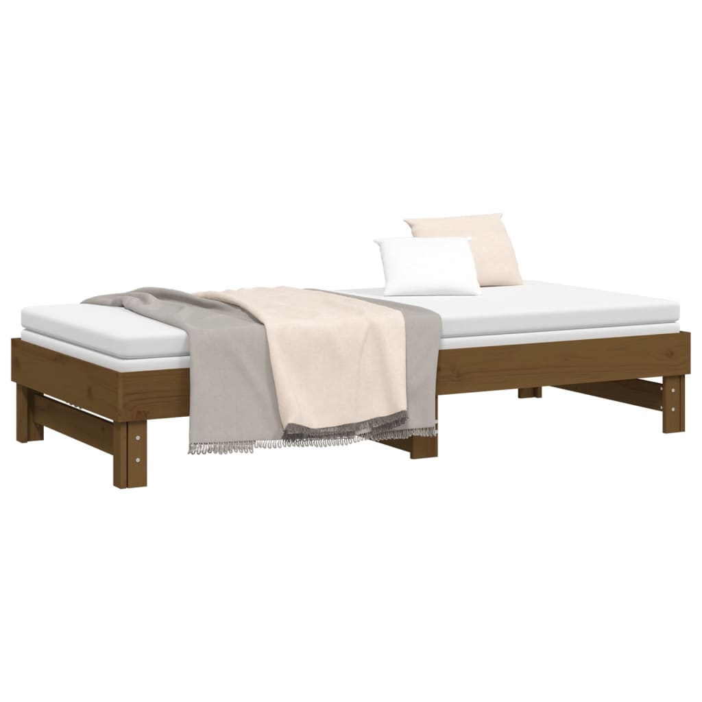 Pull-out Day Bed without Mattress Honey Brown 2x(100x200) cm