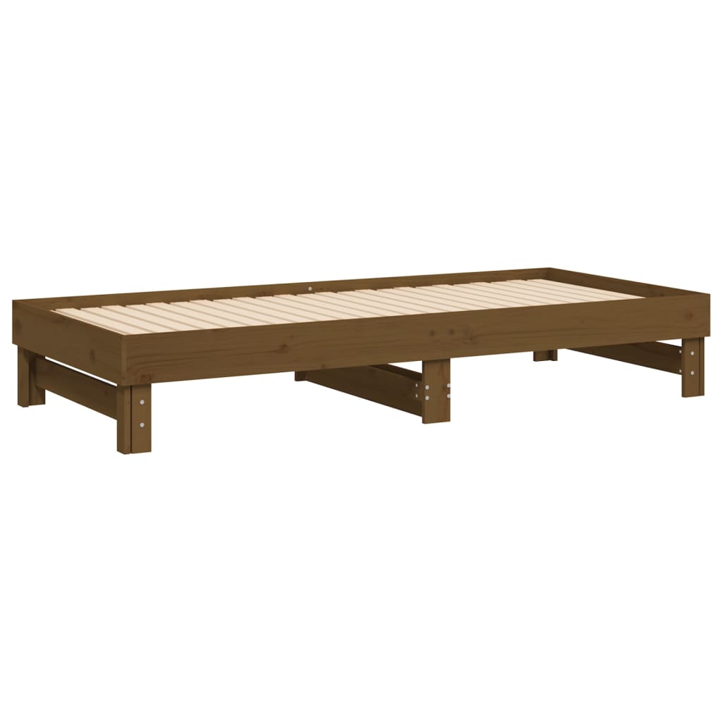 Pull-out Day Bed without Mattress Honey Brown 2x(100x200) cm