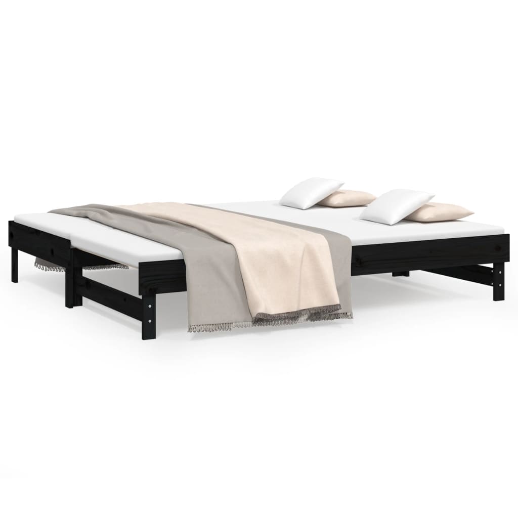 Pull-out Day Bed without Mattress Black 2x(80x200) cm