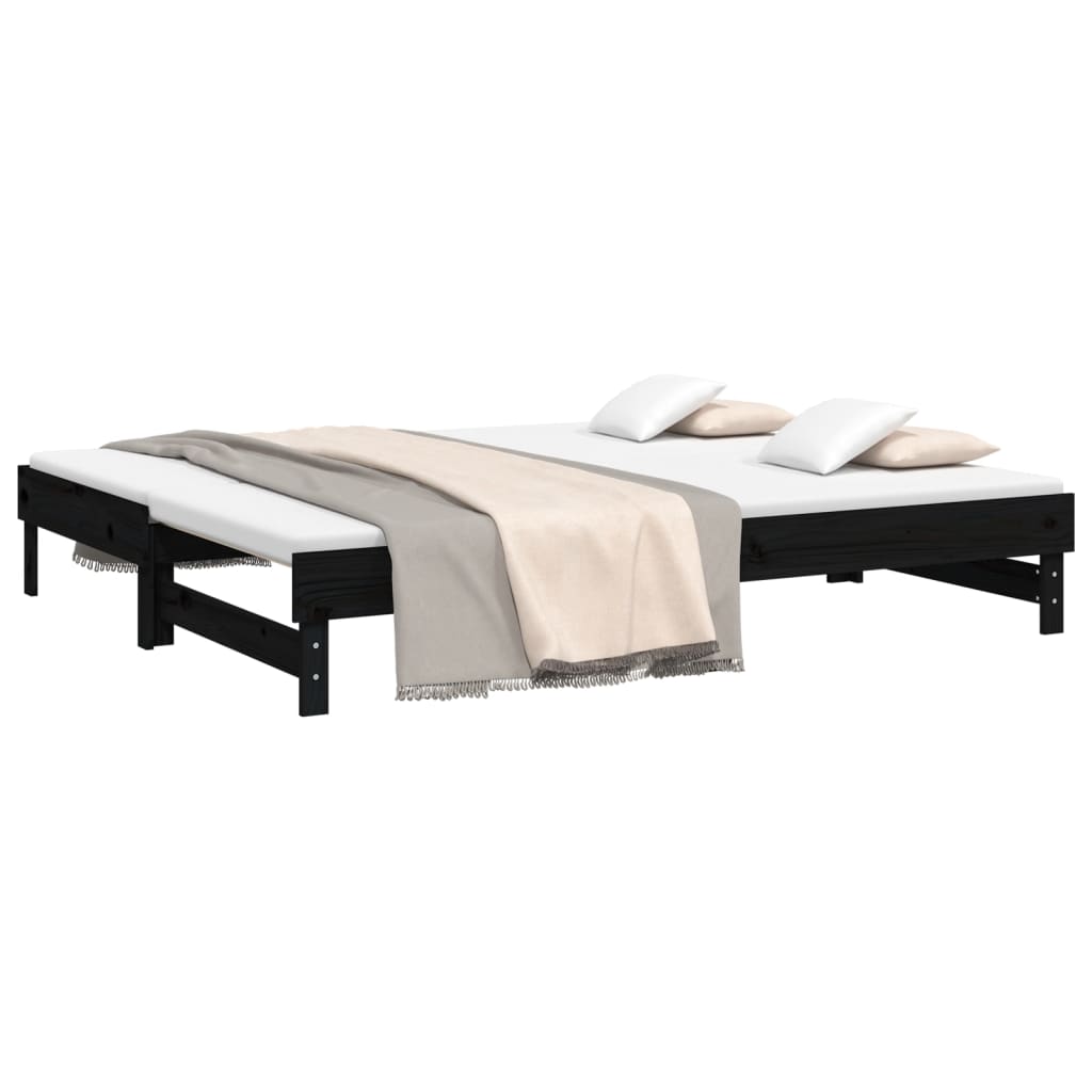 Pull-out Day Bed without Mattress Black 2x(80x200) cm