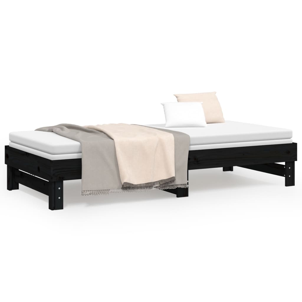 Pull-out Day Bed without Mattress Black 2x(80x200) cm