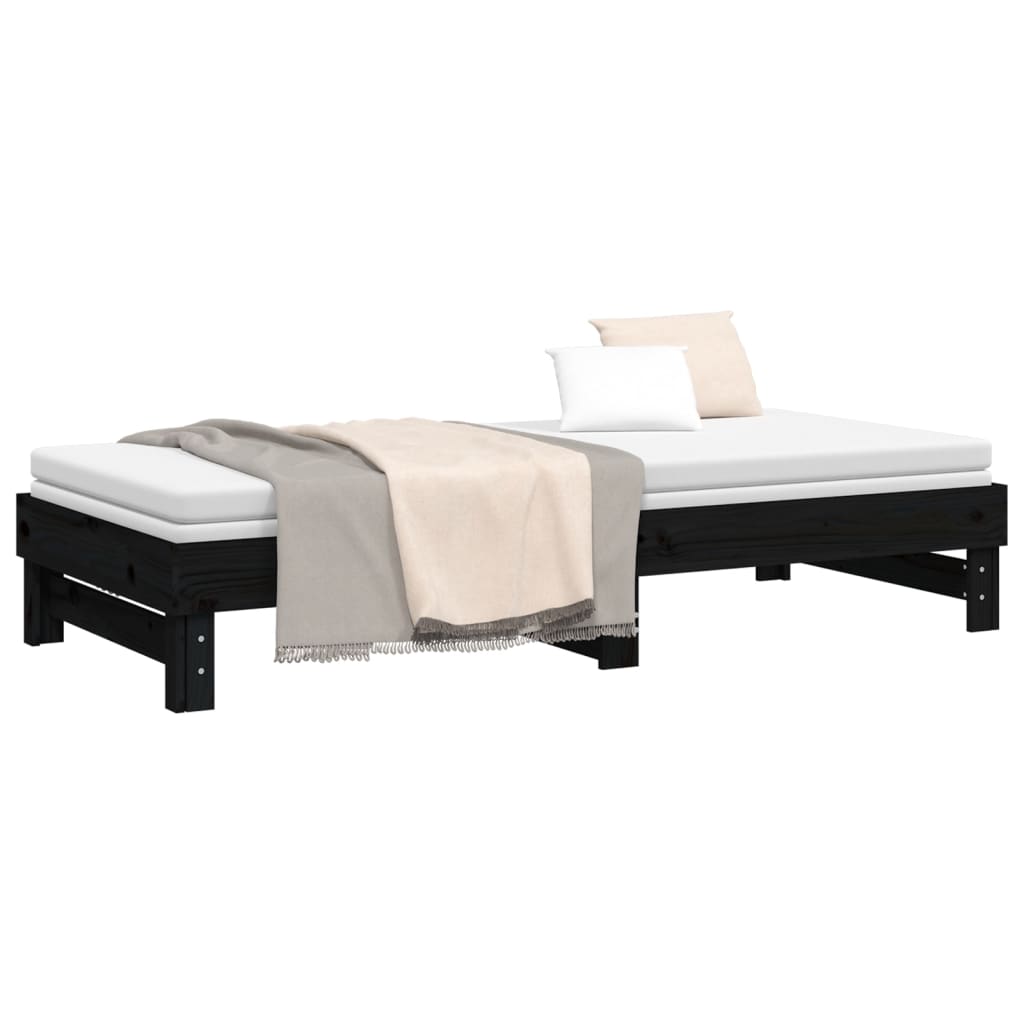 Pull-out Day Bed without Mattress Black 2x(80x200) cm