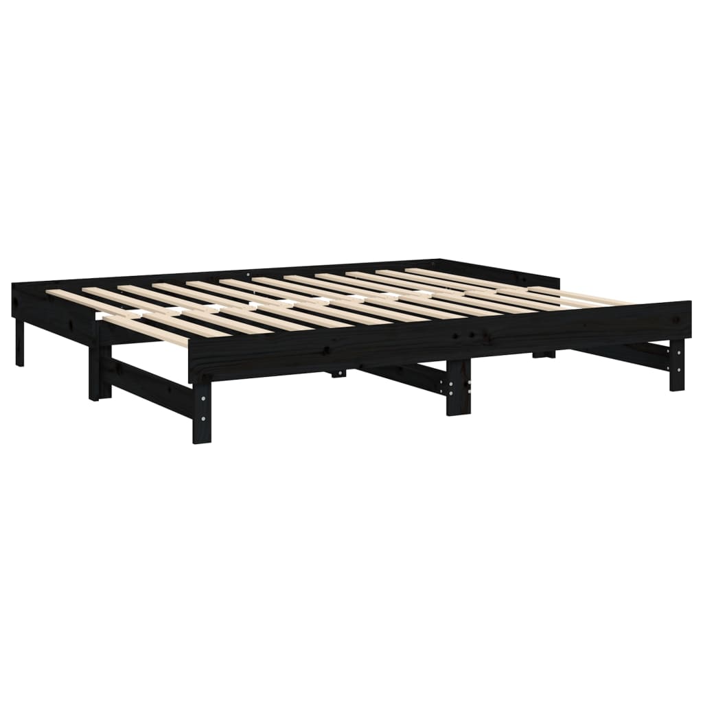 Pull-out Day Bed without Mattress Black 2x(80x200) cm