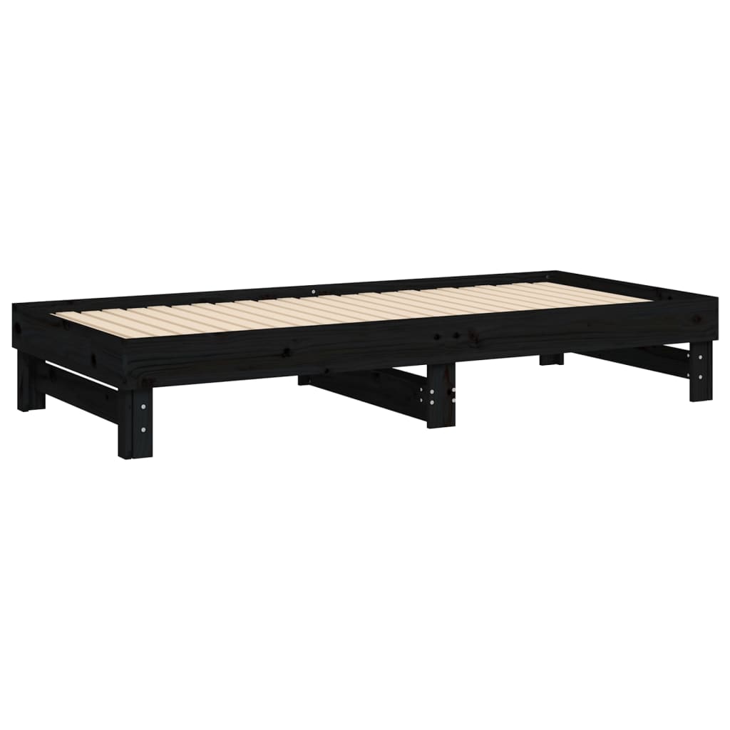 Pull-out Day Bed without Mattress Black 2x(80x200) cm