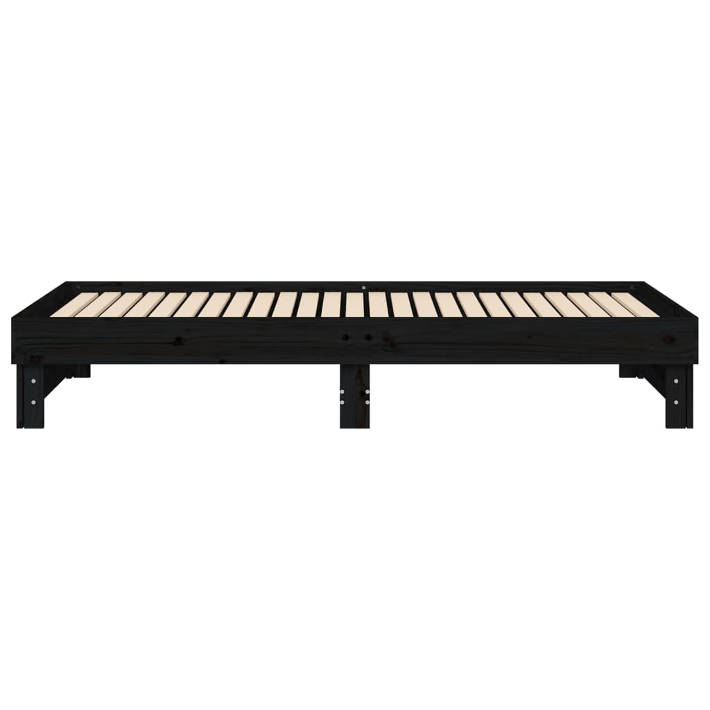 Pull-out Day Bed without Mattress Black 2x(80x200) cm