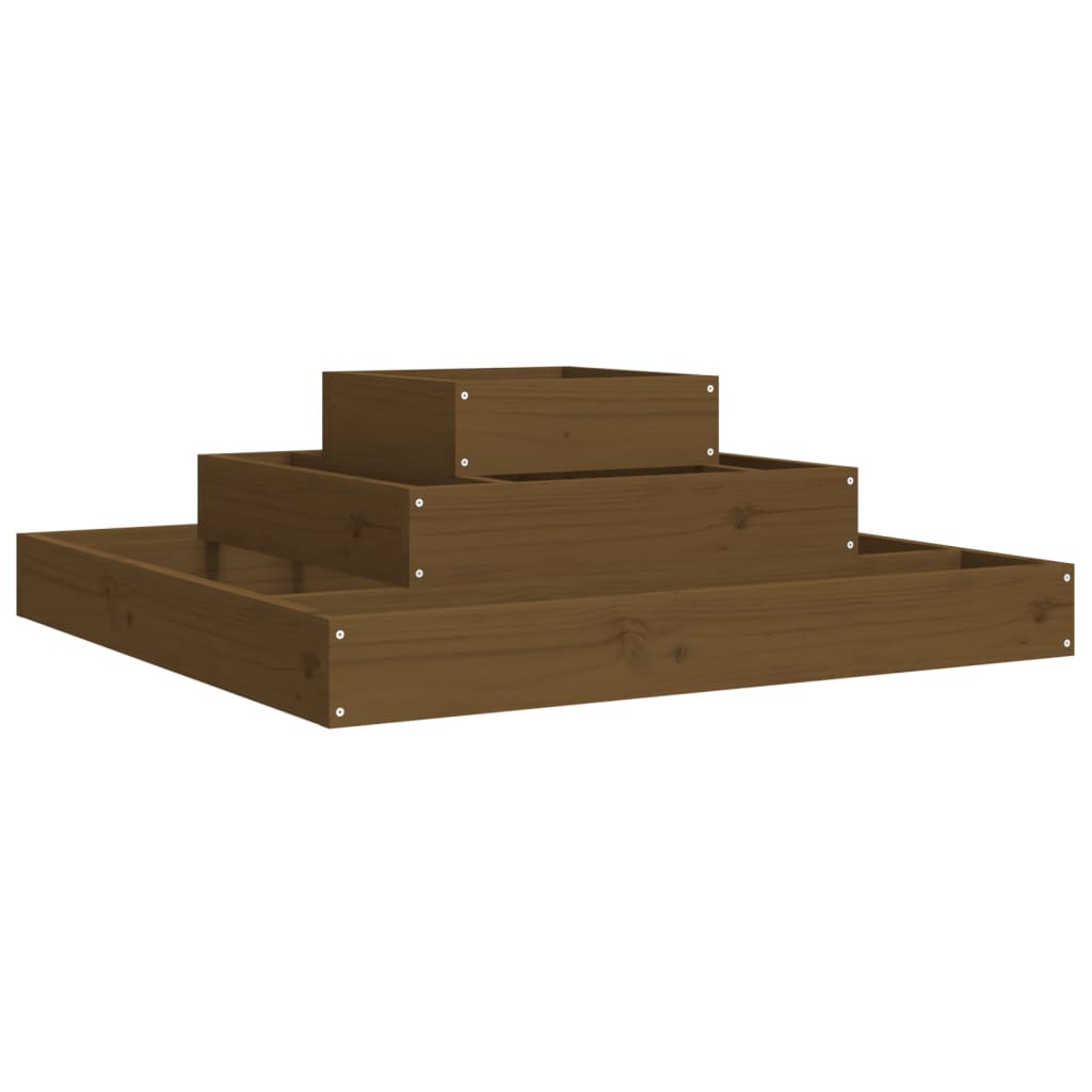 Planter Honey Brown 80x80x27 cm Solid Wood Pine