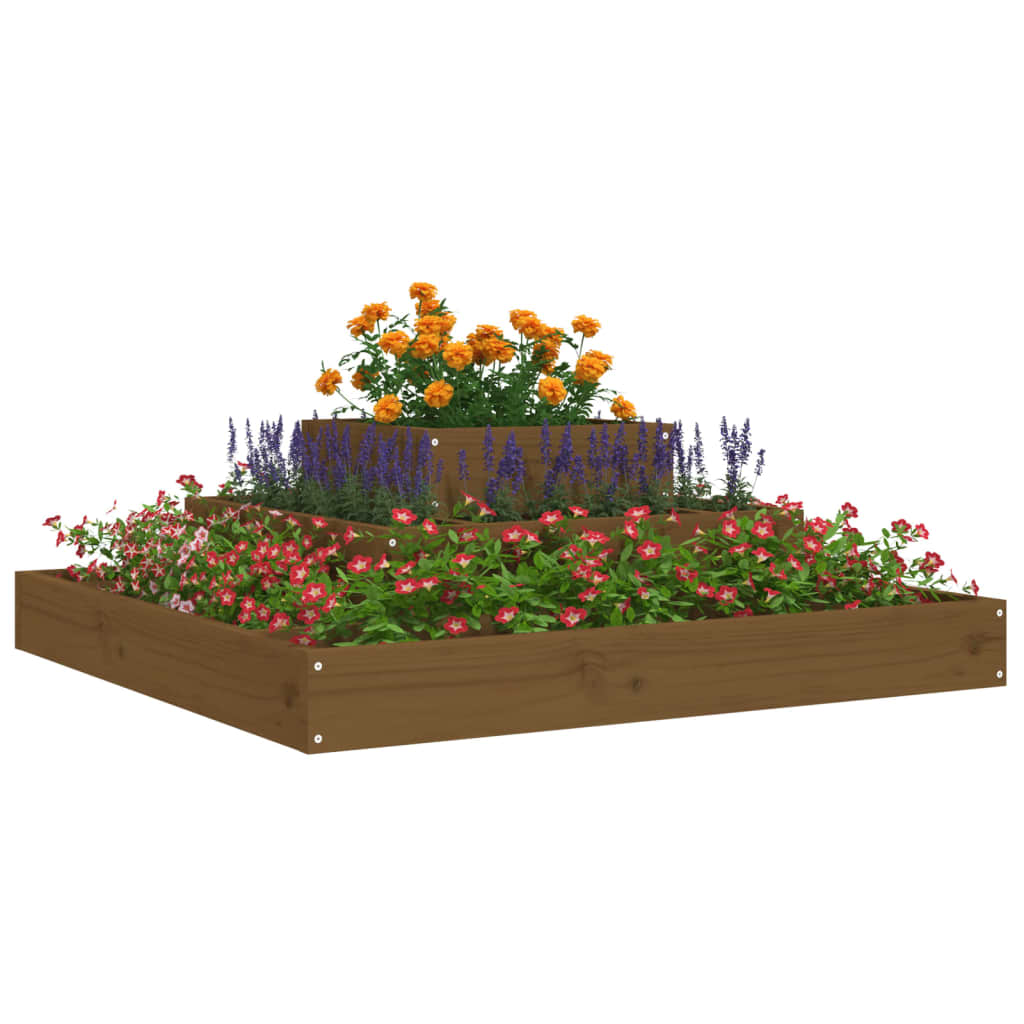 Planter Honey Brown 80x80x27 cm Solid Wood Pine