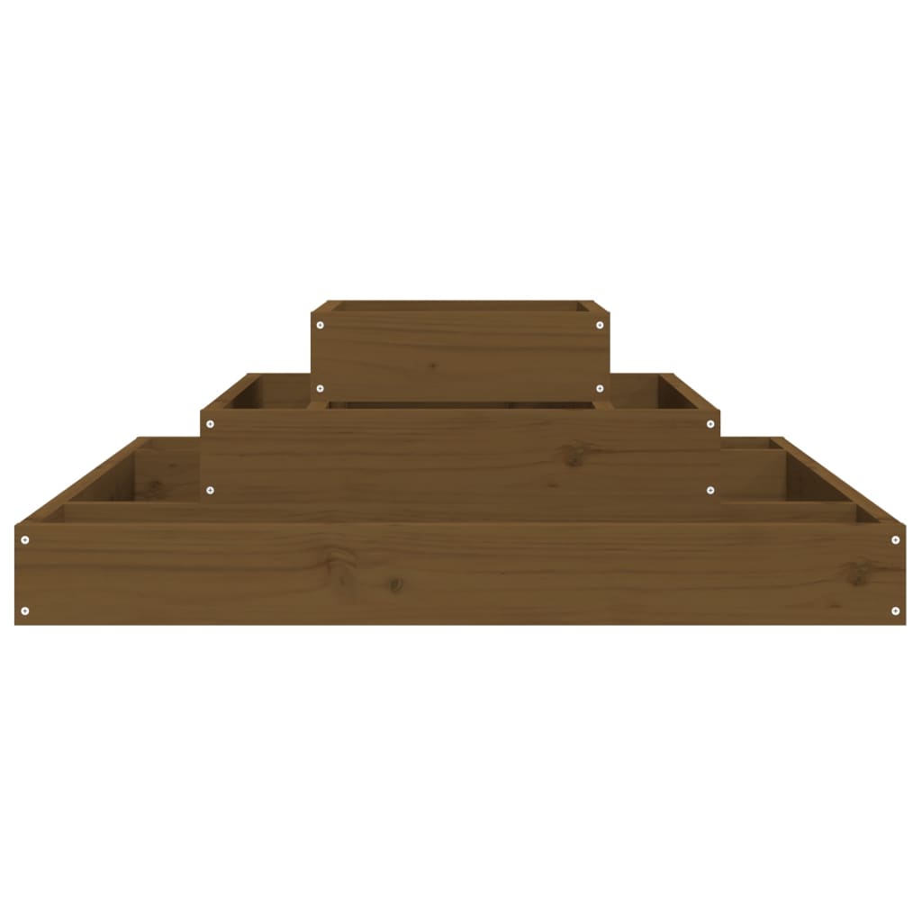Planter Honey Brown 80x80x27 cm Solid Wood Pine