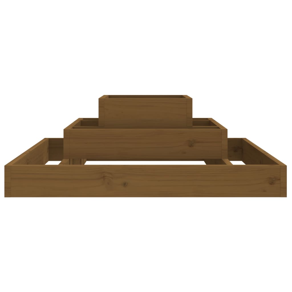 Planter Honey Brown 80x80x27 cm Solid Wood Pine